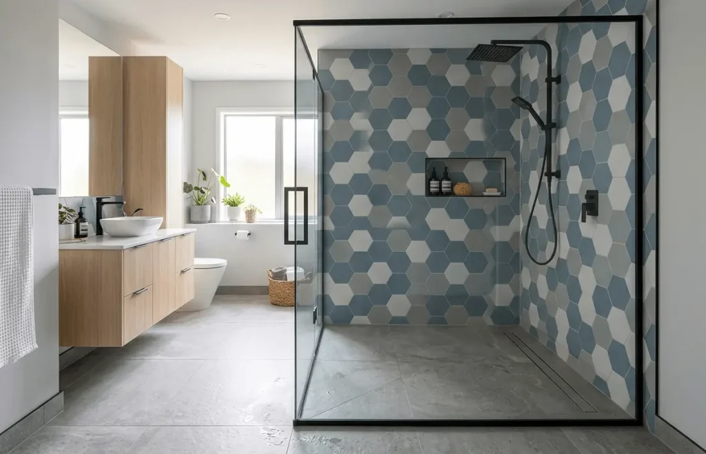 curbless shower installation